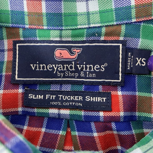 Vineyard Vines Men's XS Multicolor Plaid Long Sleeve Slim Fit Tucker Shirt - Picture 4 of 4